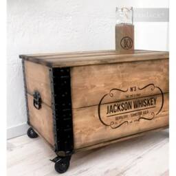 "Wooden Box, Cargo Chest, Table, Coffee Table ""Jackson Whiskey" - thumbnail 4