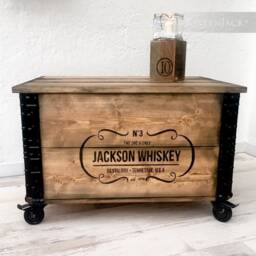 "Wooden Box, Cargo Chest, Table, Coffee Table ""Jackson Whiskey" - thumbnail 1