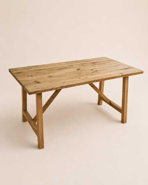 Farmhouse Dining Table, Solid Oak Legs, Handmade Rustic Kitchen Table - image 1