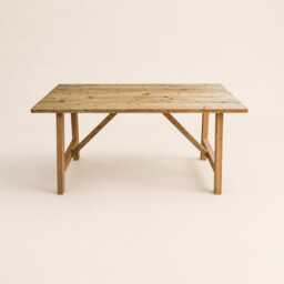 Farmhouse Dining Table, Solid Oak Legs, Handmade Rustic Kitchen Table - thumbnail 2