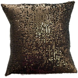 Gold Sequin Pillow Cover, Throw Pillow, Sequin Pillow Decor, Black & Pillow, Decorative Pillbla - thumbnail 2