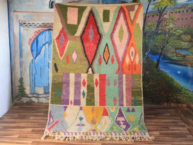 Colorful Moroccan Rug, Custom Fabulous Boujad Abstract Multicolored Carpet, Handmade Bohemian Rug - image 1