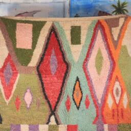 Colorful Moroccan Rug, Custom Fabulous Boujad Abstract Multicolored Carpet, Handmade Bohemian Rug - thumbnail 2