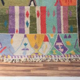 Colorful Moroccan Rug, Custom Fabulous Boujad Abstract Multicolored Carpet, Handmade Bohemian Rug - thumbnail 3