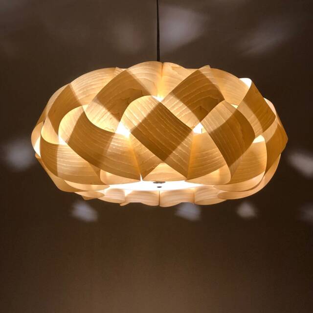 Wood Braided Pendant Light-American Ash Veneer-Chandelier Lighting-Wood Light-Ceiling Light-Floor Lampshade - image 1