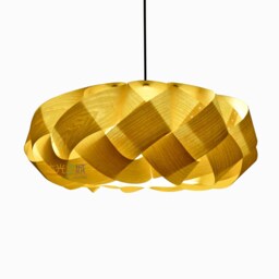Wood Braided Pendant Light-American Ash Veneer-Chandelier Lighting-Wood Light-Ceiling Light-Floor Lampshade - thumbnail 3