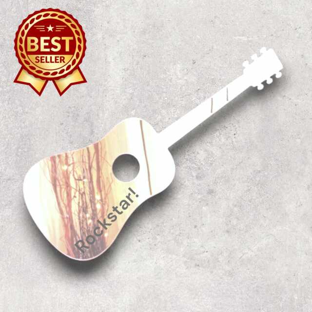 Acoustic Guitar Acrylic Mirror Wall Art - Personalized Engraving - image 1