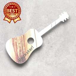 Acoustic Guitar Acrylic Mirror Wall Art - Personalized Engraving - thumbnail 1