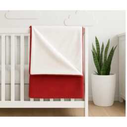 Personalised Baby Blanket Wrap Red , Embroidered, Personalized Baby Gift - thumbnail 2