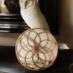 Flower Of Life Mirrored Wall Art - Sacred Geometry Oak Plywood Mirror - thumbnail 2