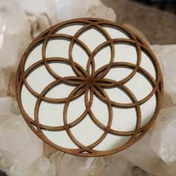 Flower Of Life Mirrored Wall Art - Sacred Geometry Oak Plywood Mirror - thumbnail 3
