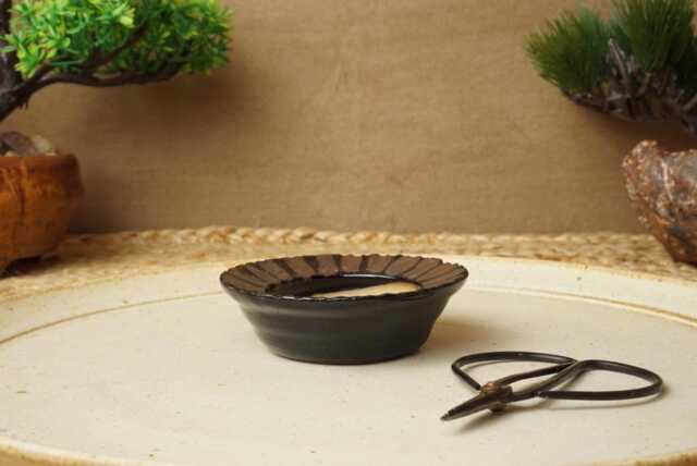 Handmade Black Gold Mame Bonsai Pot. G1517 - image 1