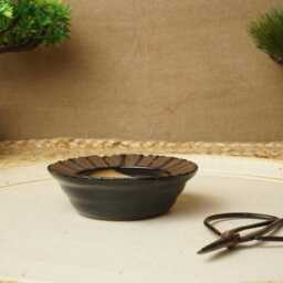 Handmade Black Gold Mame Bonsai Pot. G1517 - thumbnail 2