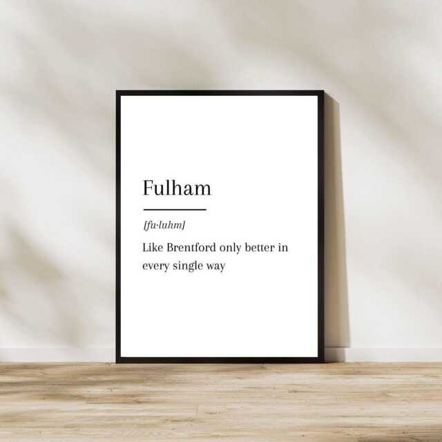 Funny Fulham Fc Definition Print Football Souvenir - image 1