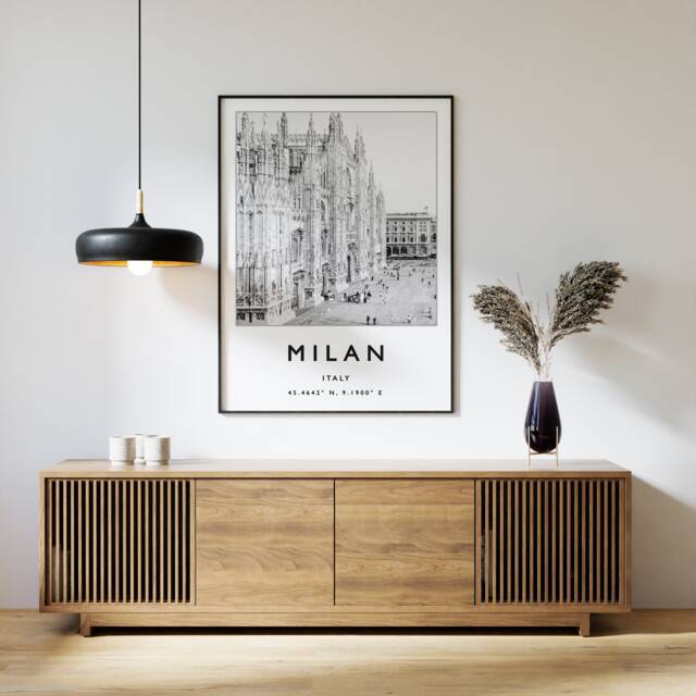 Milan Cathedral Travel Poster Italy Photographic Art Print - image 1