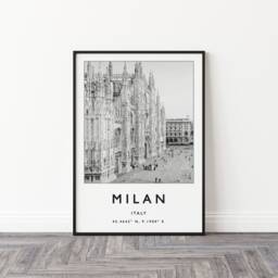 Milan Cathedral Travel Poster Italy Photographic Art Print - thumbnail 3