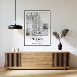 Milan Cathedral Travel Poster Italy Photographic Art Print - thumbnail 1