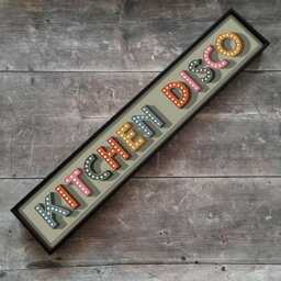 Kitchen Disco Framed Metal Print - Typography Wall Art Retro Aluminium Sign - thumbnail 1