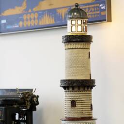 Warnemunde Handmade Ceramic Lighthouse Lamp Table Marine Gifts Father's Day Gift Collectible Lighouse Led Night Light Wedding - thumbnail 3
