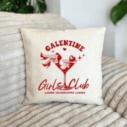 Personalised Cushion - Personalized Pillow Valentine Valentines Galentine Decor Party Girls Celebrating - thumbnail 1