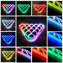 Snooker Billiards Pool Table Room Rgb Dynamic Glam Led Sign - Cut-To-Edge Shape Smart 3D Wall Decoration Multicolor St06-Fnd-I0213-C - thumbnail 2