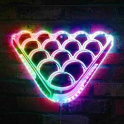 Snooker Billiards Pool Table Room Rgb Dynamic Glam Led Sign - Cut-To-Edge Shape Smart 3D Wall Decoration Multicolor St06-Fnd-I0213-C - thumbnail 1