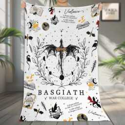 Custom Fourth Wing Riders Quadrant Fleece Blanket, Dragon Rider Basgiath War College Bookish Decor, Gift For Rebecca Yarros Fans - thumbnail 2