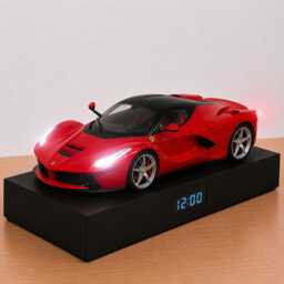 La Ferrari Alarm Clock - Realistic Engine Sound, Working Headlights, Handmade, Car Enthusiast Gift