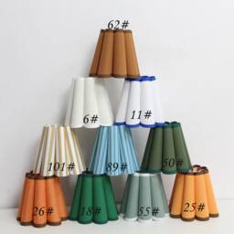 Handmade Scalloped Pleated Lampshade Mini Fabric Shade, Customizable Color - thumbnail 2