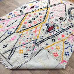 Handmade Wool Azilal Rug - Colorful Geometric Boho Living Room Carpet - thumbnail 4