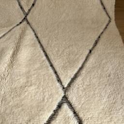 Ivory Moroccan Rug - Handmade Wool Beni Ourain Style Minimalist Cream Area Carpet - thumbnail 3