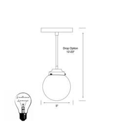 Charon Single Light 6In Globe Mid Century Industrial Modern Pendant - thumbnail 4