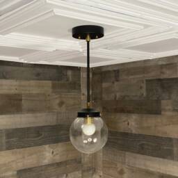 Charon Single Light 6In Globe Mid Century Industrial Modern Pendant - thumbnail 3
