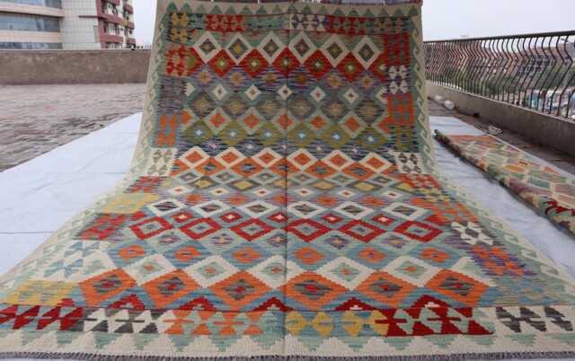 7x10 Ft Turkmen Tribal Maimana Rug, Afghan Oriental Chubi Kilim Flatweave Area Brand New Kilim, Rug For Bedroom, Livingroom Carpet - image 1