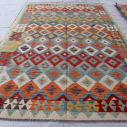 7x10 Ft Turkmen Tribal Maimana Rug, Afghan Oriental Chubi Kilim Flatweave Area Brand New Kilim, Rug For Bedroom, Livingroom Carpet - thumbnail 2