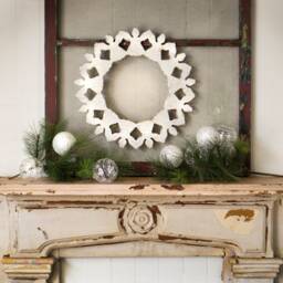 Angel Wreath Wooden Door Snow Decor Christmas Winter Decoration - thumbnail 1