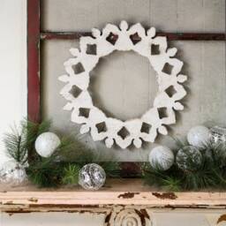 Angel Wreath Wooden Door Snow Decor Christmas Winter Decoration - thumbnail 2