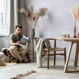 Extendable/Nonextendable Round Dining Table Raw Oak Wood Effect Finish Round Oak Kitchen Slice Round Boho - thumbnail 2