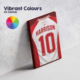 Personalised Name England Canvas Wall Art Football Jersey T Shirt Number Supporter St Georges Cross Sport Fan Bedroom Decor Gift Print - thumbnail 2
