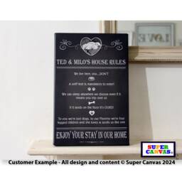 Pet Dog Cat House Rules Personalised Photo Portrait Handmade Sign Framed Canvas Print Fun Puppy Mum Dad Birthday Christmas Gift - thumbnail 3