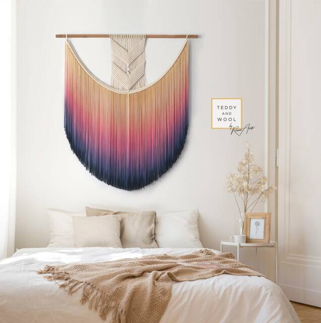 Modern Macrame Wall Art , Goddess Of Dawn Wall Hanging - Aurora - image 1