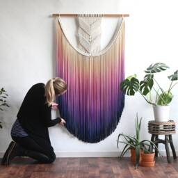 Modern Macrame Wall Art , Goddess Of Dawn Wall Hanging - Aurora - thumbnail 2