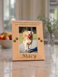 Dog Memorial Gift, Personalized Picture Frame, Pet Loss Photo Prints, If Love Alone Custom Engraved Wooden Wall Art