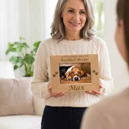 Dog Memorial Gift, Personalized Picture Frame, Pet Loss Photo Prints, If Love Alone Custom Engraved Wooden Wall Art - thumbnail 3