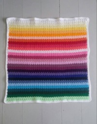 Ooak Colourful Crochet Baby Blanket in Rainbow Colours/ Handmade Posing Photo Prop