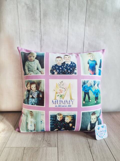 Personalised Photo Gift, Cushion Pillow Cover With Photographs, Velvet Soft 9 Panels To - 40x40cm - image 1