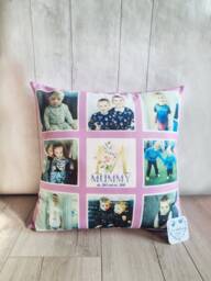 Personalised Photo Gift, Cushion Pillow Cover With Photographs, Velvet Soft 9 Panels To - 40x40cm - thumbnail 1