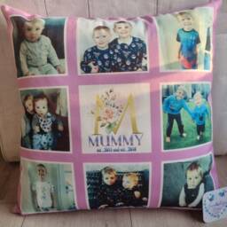 Personalised Photo Gift, Cushion Pillow Cover With Photographs, Velvet Soft 9 Panels To - 40x40cm - thumbnail 2