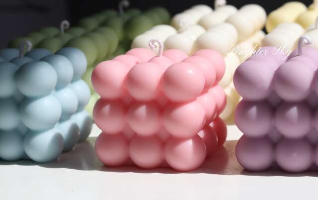 Bubble Candle By Brighter Sky-Natural Wax-Candle Decor-Gift For Her-Cute Candle-Candle Ideas-Wax Melts-Pillar - image 1
