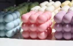 Bubble Candle By Brighter Sky-Natural Wax-Candle Decor-Gift For Her-Cute Candle-Candle Ideas-Wax Melts-Pillar